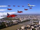 Concorde & Red Arrows over London - 16x12