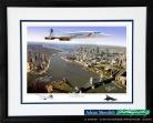 Concorde Over New York and London Montage - Framed and Signed 16x12