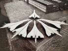Six Concordes at LHR Boxing Day 1985 Signed 16x12 by Mike Bannister and Adrian Meredith