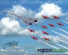 Concorde G-BOAD and The Red Arrows - Fly Past for the Queens Golden Jubilee Celebrations 4th June 2002 - Signed 16x12